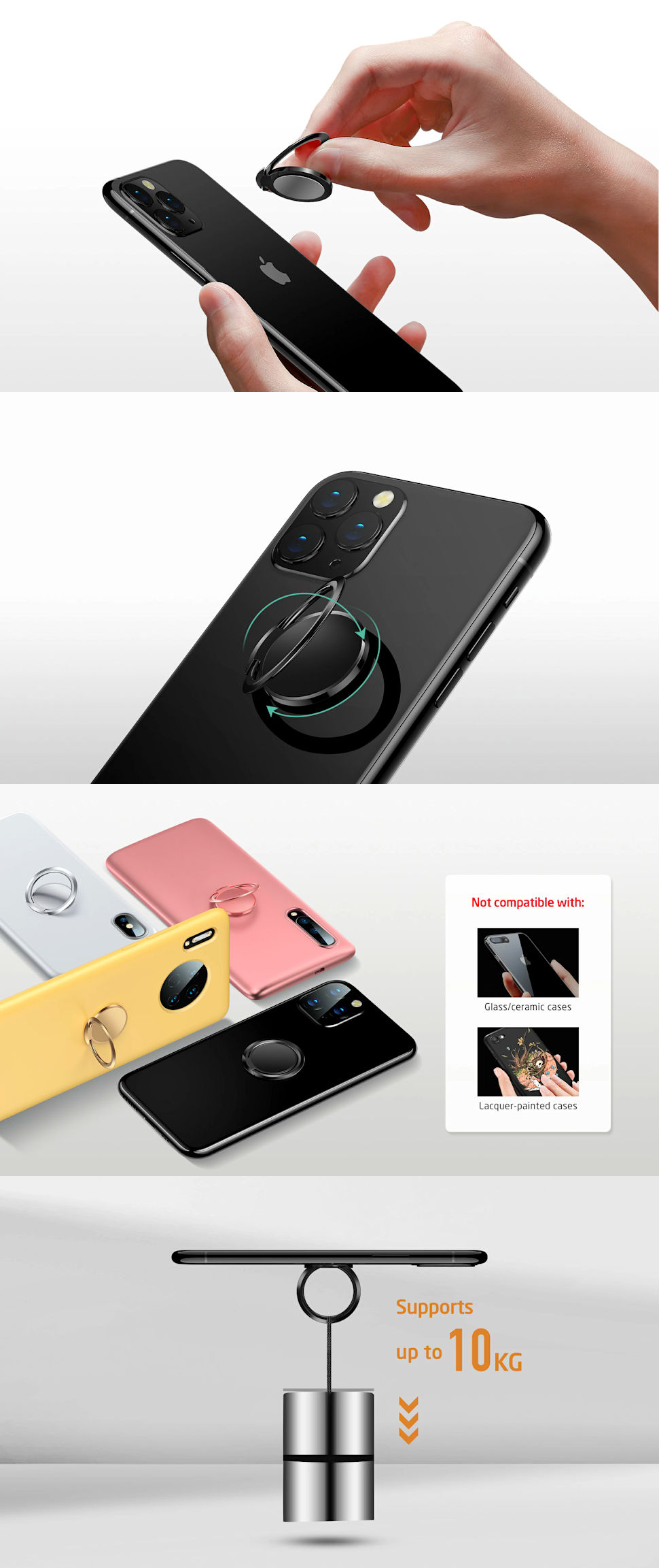 Gohub Shop - ESR Magnetic Phone Ring Holder, Black