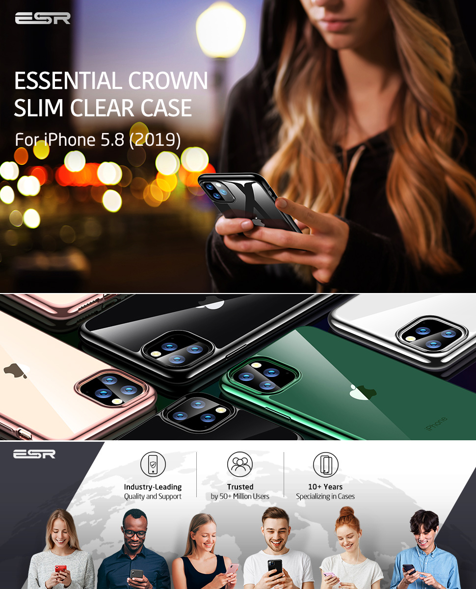 ESR Essential Twinkler slim cover for iPhone 11 Pro, Black Gohub Shop