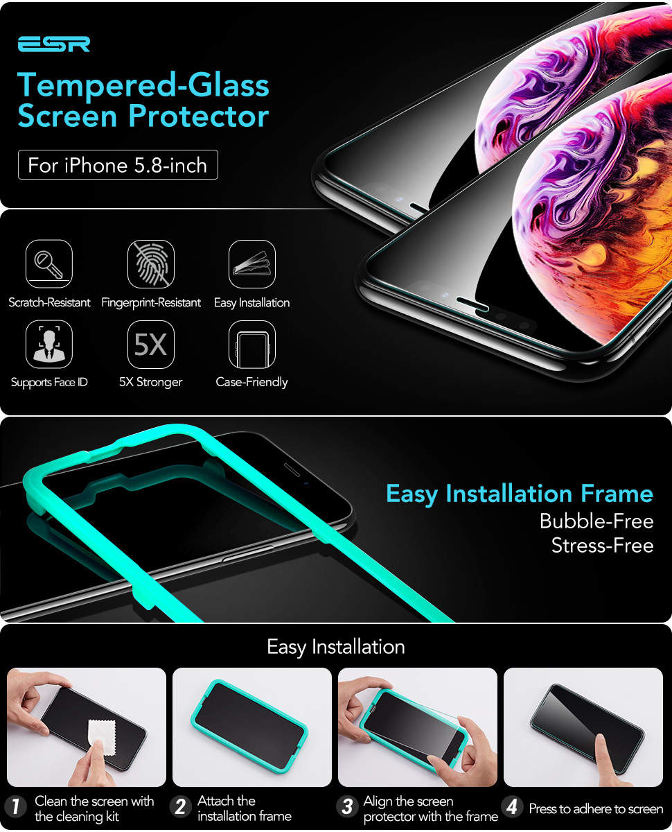 ESR iPhone iPhone 11 Pro / XS / X Tempered Glass Screen Protector