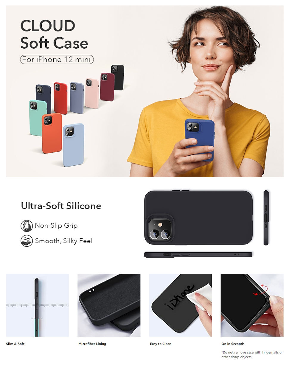 Gohub Shop - ESR Cloud - Black Case for  iPhone 12 mini
